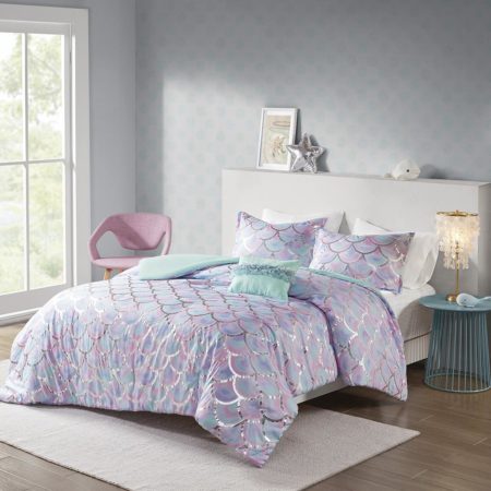 Pearl Metallic Printed Reversible Duvet Cover Set