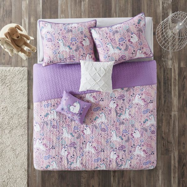 Lola Unicorn Cotton Reversible Coverlet Set - Image 2