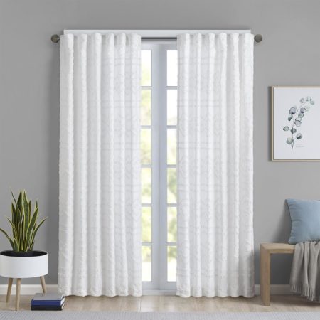 Annie Solid Clipped Jacquard Window Curtain