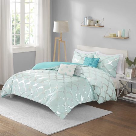 Lorna Metallic Printed Duvet Cover Set