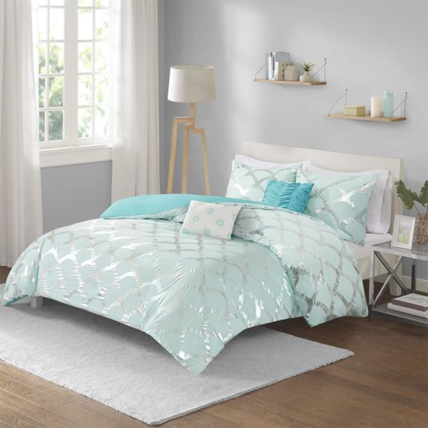 Lorna Metallic Printed Duvet Cover Set