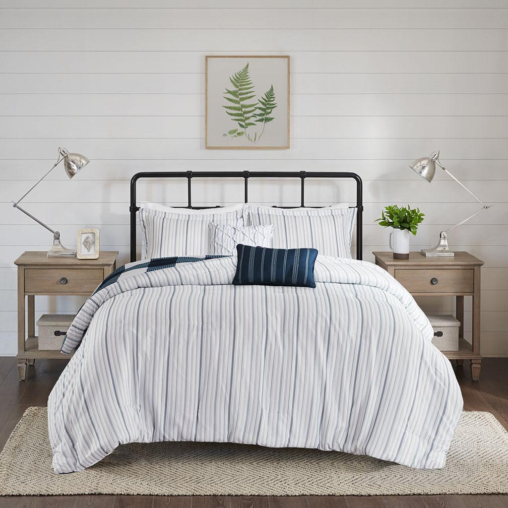 Morrison 5 Piece Reversible Buffalo Check Comforter Set Brown Interiors