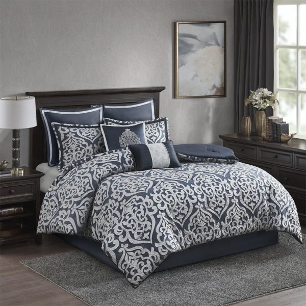 Odette 8 Piece Jacquard Comforter Set - Image 3