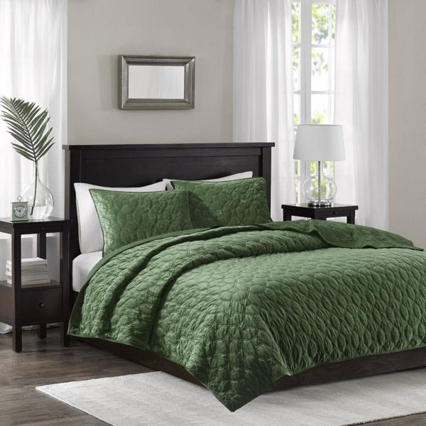Harper Faux Velvet Reversible 3 Piece Coverlet Set - Image 7