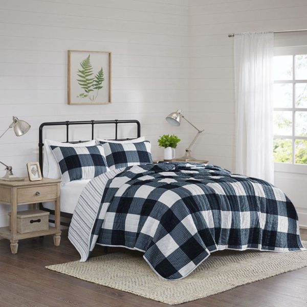 Morrison 3 Piece Reversible Buffalo Check Coverlet Set