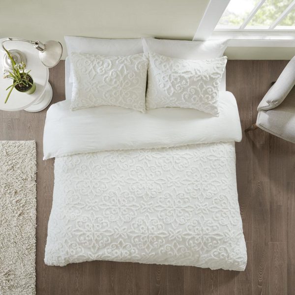 Sabrina 3 Piece Tufted Cotton Chenille Duvet Cover Set