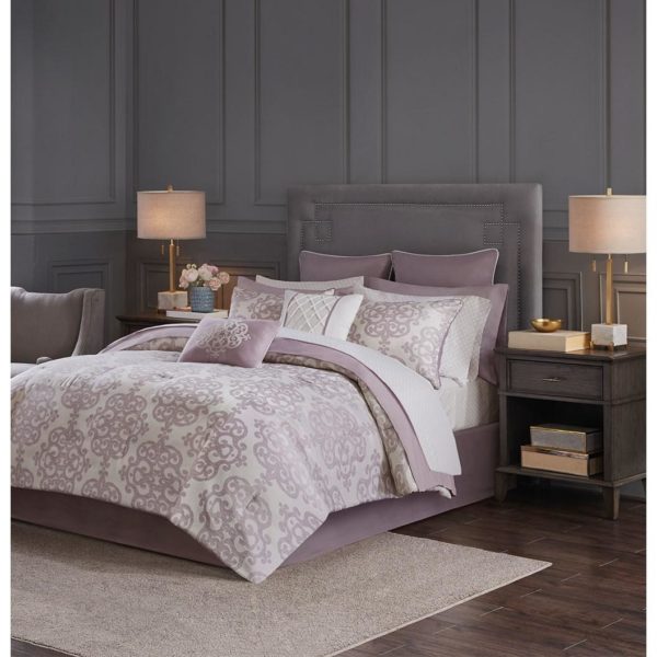 Madeline 16 Piece Jacquard Complete Bedding Set with 2 Sheet Sets