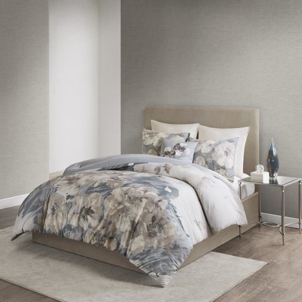 Casa Nouveau 3 Piece Metallic Print Cotton Comforter Set