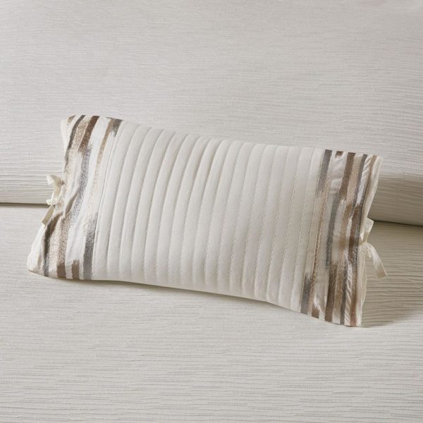 Hanae Embroidered Cotton Oblong Decorative Pillow