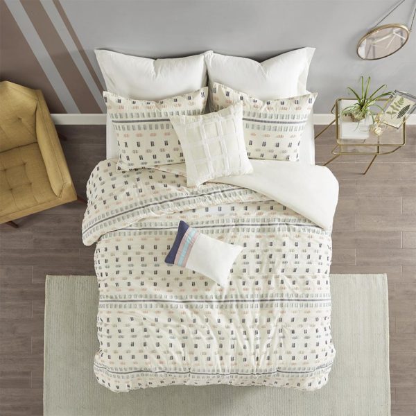 Auden 5 Piece Cotton Jacquard Duvet Cover Set
