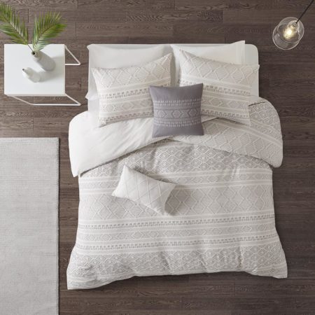 Lizbeth 5 Piece Cotton Clip Jacquard Duvet Cover Set