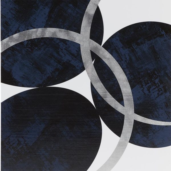 Celestial Orbit Navy Gel Coated and Silver Foil Canvas - Image 3