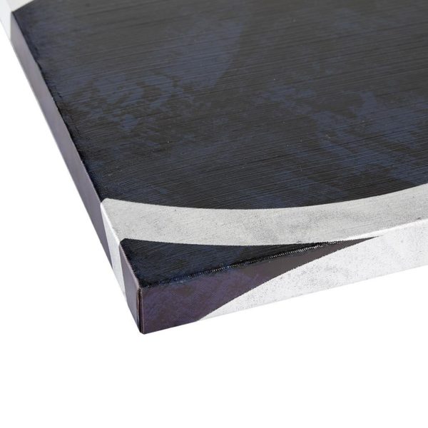 Celestial Orbit Navy Gel Coated and Silver Foil Canvas - Image 4