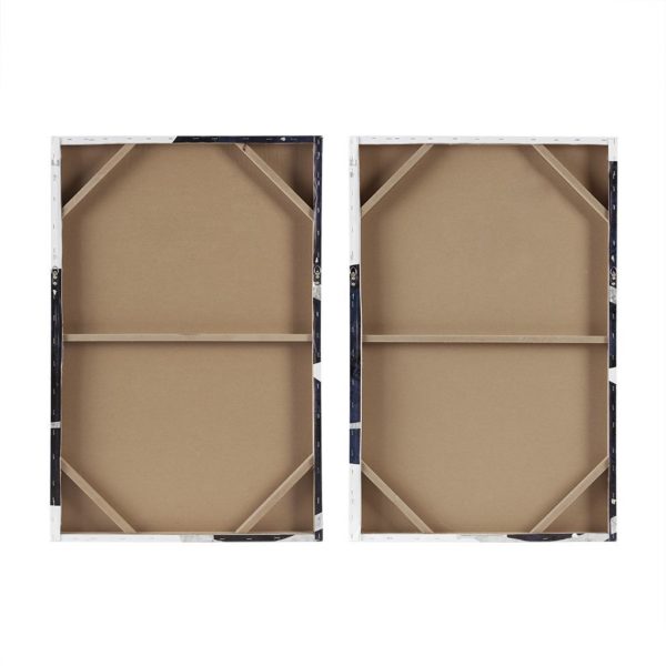 Celestial Orbit Navy Gel Coated and Silver Foil Canvas - Image 5