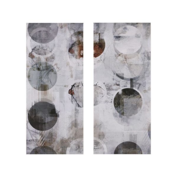 Circular Meridian Printed Abstract Canvas 2 Piece Set - Image 2