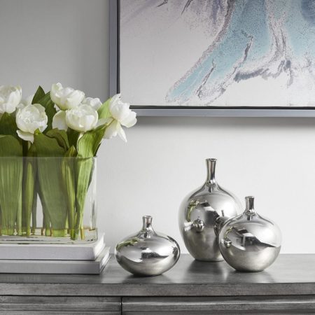 Ansen Metallic 3PC Vase Set