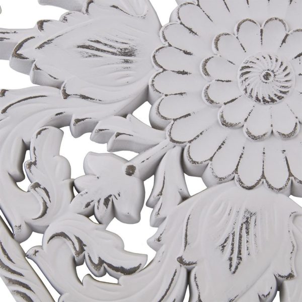 Botanical Wood Panel Carved Wall Panel 2 Piece Set - Image 3