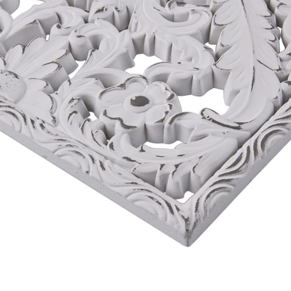 Botanical Wood Panel Carved Wall Panel 2 Piece Set - Image 4