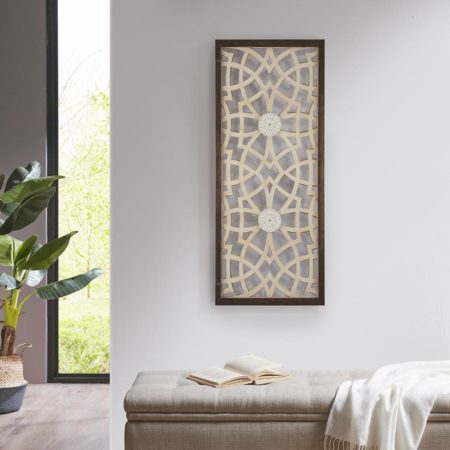 Damask Wood Panel Carved Wall Panel