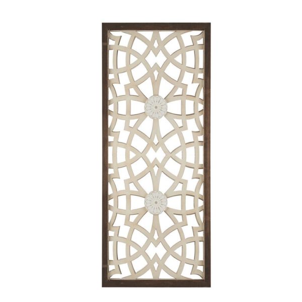 Damask Wood Panel Carved Wall Panel - Image 2