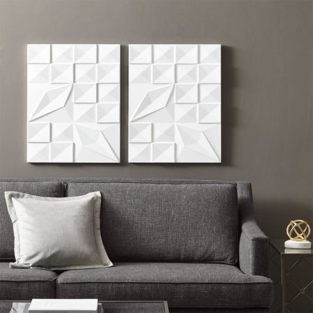 Geo Tempo Carved Wall Panel 2 Piece Set