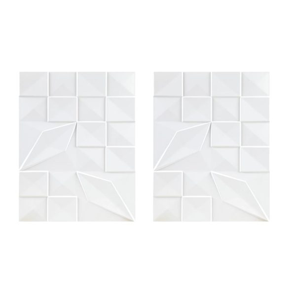 Geo Tempo Carved Wall Panel 2 Piece Set - Image 2