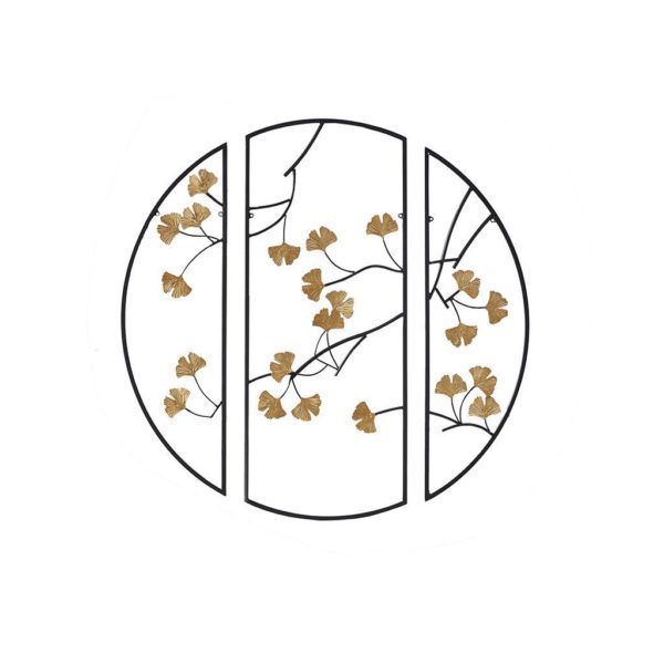 Golden Gingko Leaves Metal Wall Decor 3pc Set - Image 2