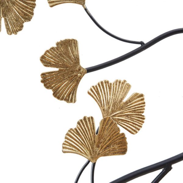 Golden Gingko Leaves Metal Wall Decor 3pc Set - Image 3