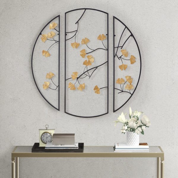 Golden Gingko Leaves Metal Wall Decor 3pc Set - Image 6