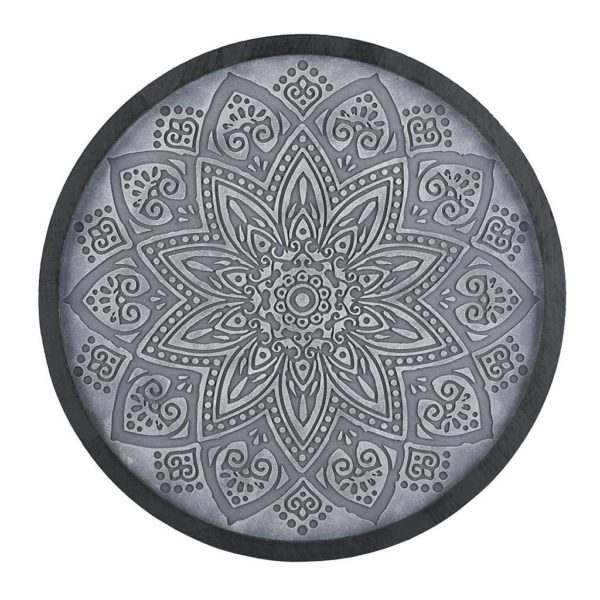 Grey Medallion Grey Carved Wall Panel - Image 2