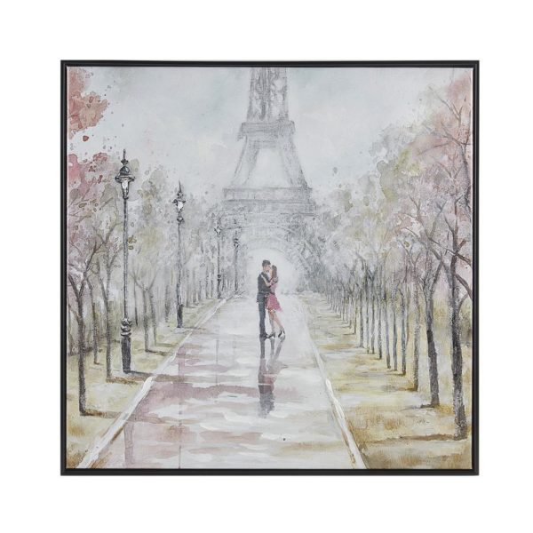 A Kiss In Paris Framed Canvas with Hand Embellishment - Image 2
