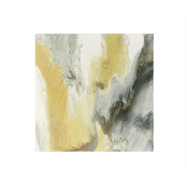Blissful Yellow Gel Coat Canvas with Sliver Foil Embellishment - Image 2