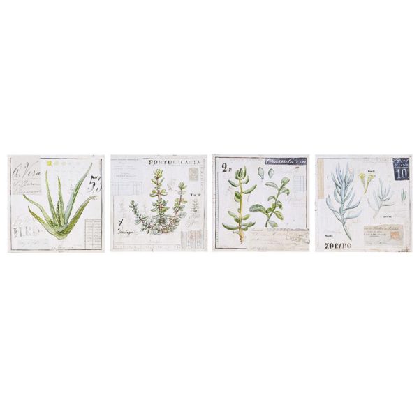 Botanical Terrace Printed Linen Square Canvas 4 Piece Set - Image 2