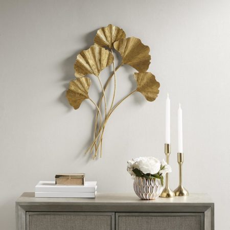 Celeste Gold Foil Ginkgo Leaf Wall Art