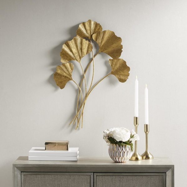Celeste Gold Foil Ginkgo Leaf Wall Art