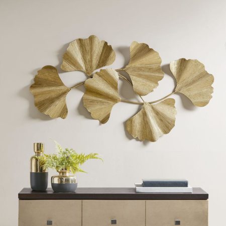 Faye Gold Foil Ginkgo Leaf Wall Art