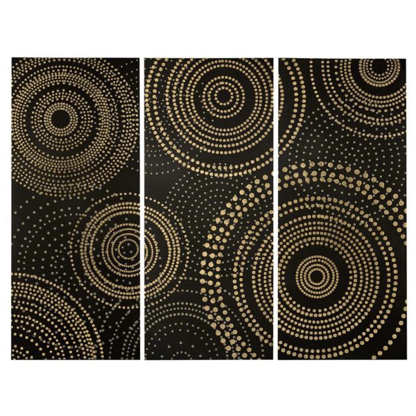 Golden Emblem Printed Canvas with Gold Foil Embellishment 3 Piece Set - Image 2