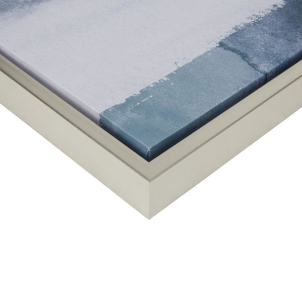 Grey Surrounding Printed Frame Canvas With Gel Coat And Silver Foil 3 Piece Set - Image 5