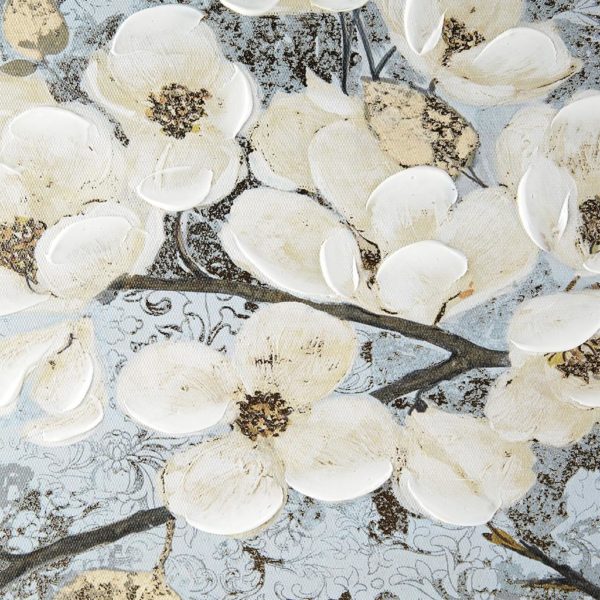 Luminous Bloom Gold Foil Floral Hand Embellished Canvas Art - Image 3