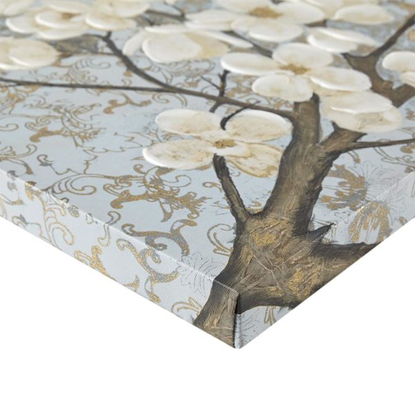 Luminous Bloom Gold Foil Floral Hand Embellished Canvas Art - Image 4