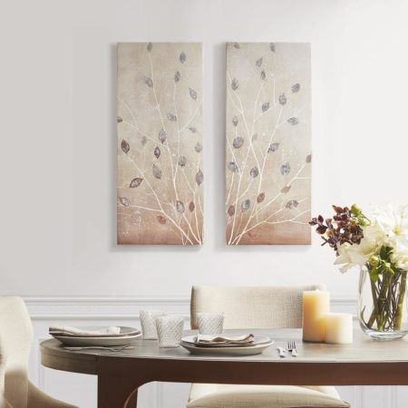 Midday Glow Hand Embellished Canvas Art 2 Piece Set