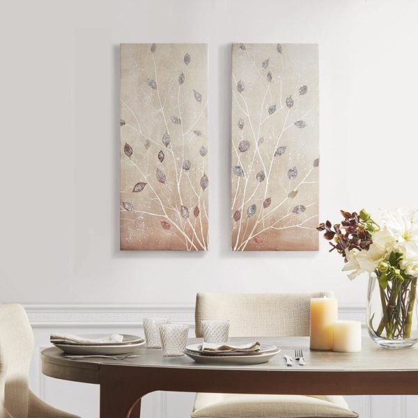 Midday Glow Hand Embellished Canvas Art 2 Piece Set