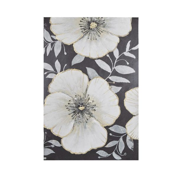 Opulence Bloom Gold Foil Floral Canvas Art Hand Embellished - Image 2