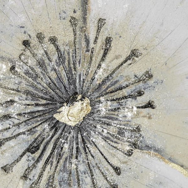 Opulence Bloom Gold Foil Floral Canvas Art Hand Embellished - Image 3