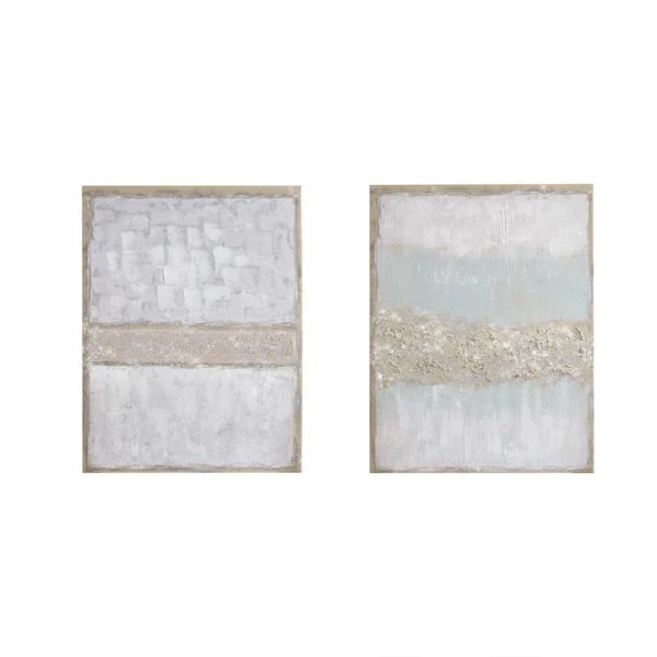 Radiant Flatland 2 Piece Glitter Canvas Art Set Hand Embellished - Image 2