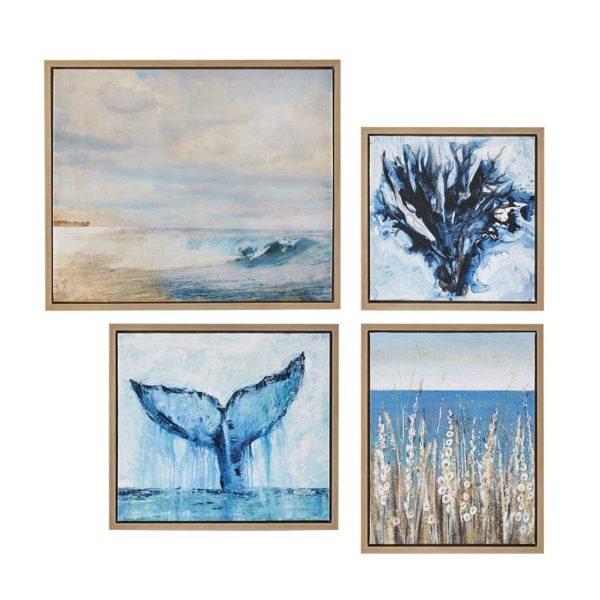 Seascape Gel Coat Framed Canvas 4PC Set - Image 2