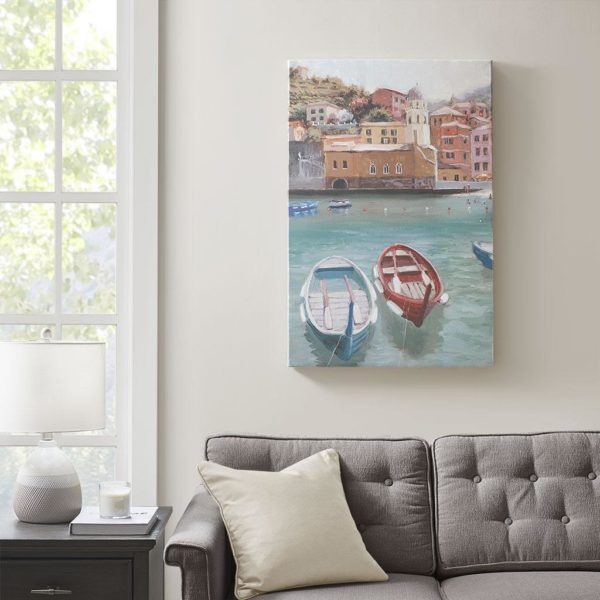 Sunny Italian Riviera Coastal Scenic Canvas with Gel Coat