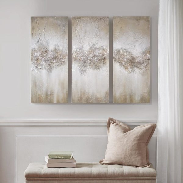 Taupe Luminous Hand Painted Canvas