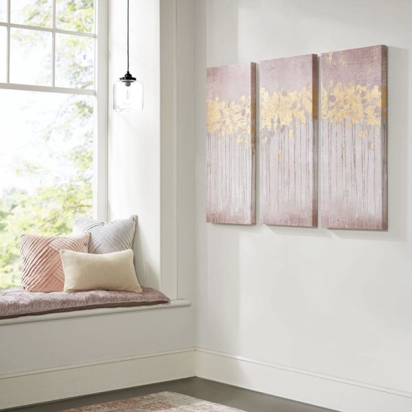 Twilight Forest Gel Coated Canvas with Gold Foil 3 Piece Set