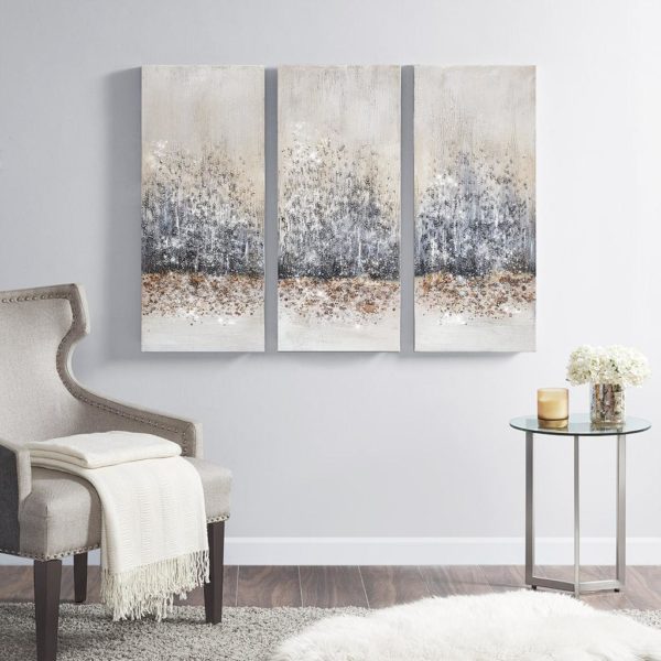 Twilight Mystere 100% Hand Brush Embellished Canvas, 3 Piece Set